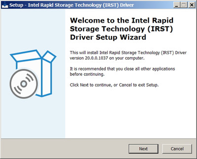Intel RST VMD Controller drivers version 20.0.0.1037 WHQL