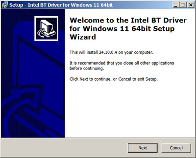 Intel Wireless Bluetooth drivers version 24.10.0.4