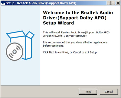 Realtek High Definition Audio drivers version 6.0.9876.1 WHQL