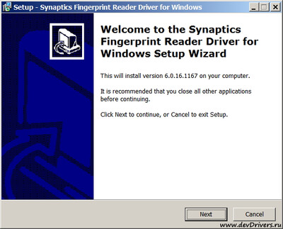 Synaptics Fingerprint Sensor drivers 6.0.16.1167