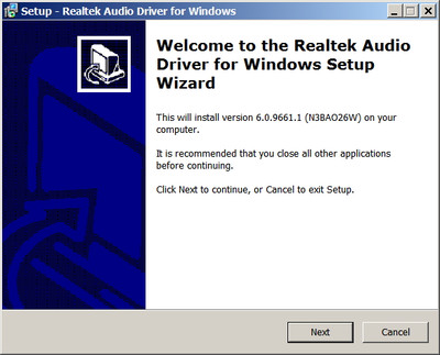 Realtek High Definition Audio drivers version 6.0.9661.1 WHQL