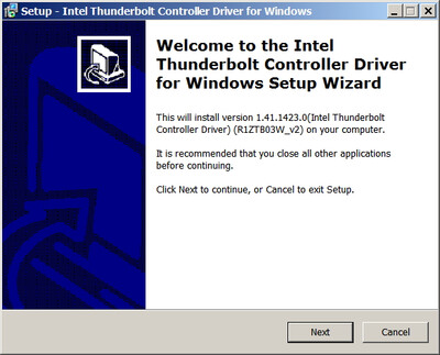Intel Thunderbolt Controller drivers version 1.41.1423.0 WHQL