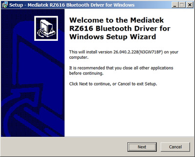 MediaTek MT7922 Bluetooth Adapter drivers 26.040.2.228