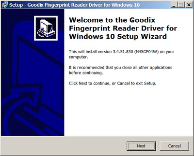 Goodix FingerPrint Reader drivers version 3.4.51.830