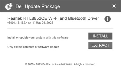 Realtek RTL8852CE PCI-E Wireless Lan drivers 6001.16.162.4