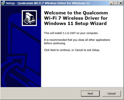Qualcomm WCN785x Wi-Fi 7 Network Adapter drivers 3.1.0.1407