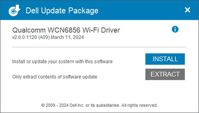 Qualcomm WCN685x Wi-Fi 6E Network Adapter drivers version 2.0.0.1120