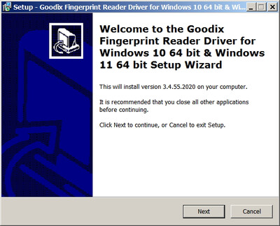 Goodix FingerPrint Sensor drivers version 3.4.55.2020