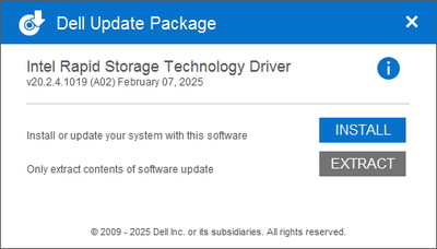 Intel RST VMD Controller drivers version 20.2.4.1019 WHQL