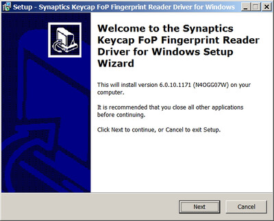 Synaptics Fingerprint Sensor drivers 6.0.10.1171